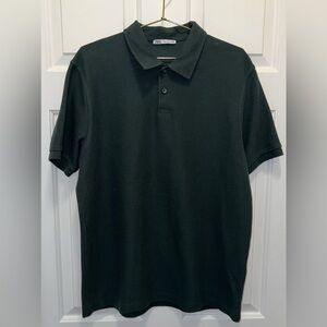 Zara Men's Slim Fitting Polo Shirt in Deep Hunter Green | Size Large